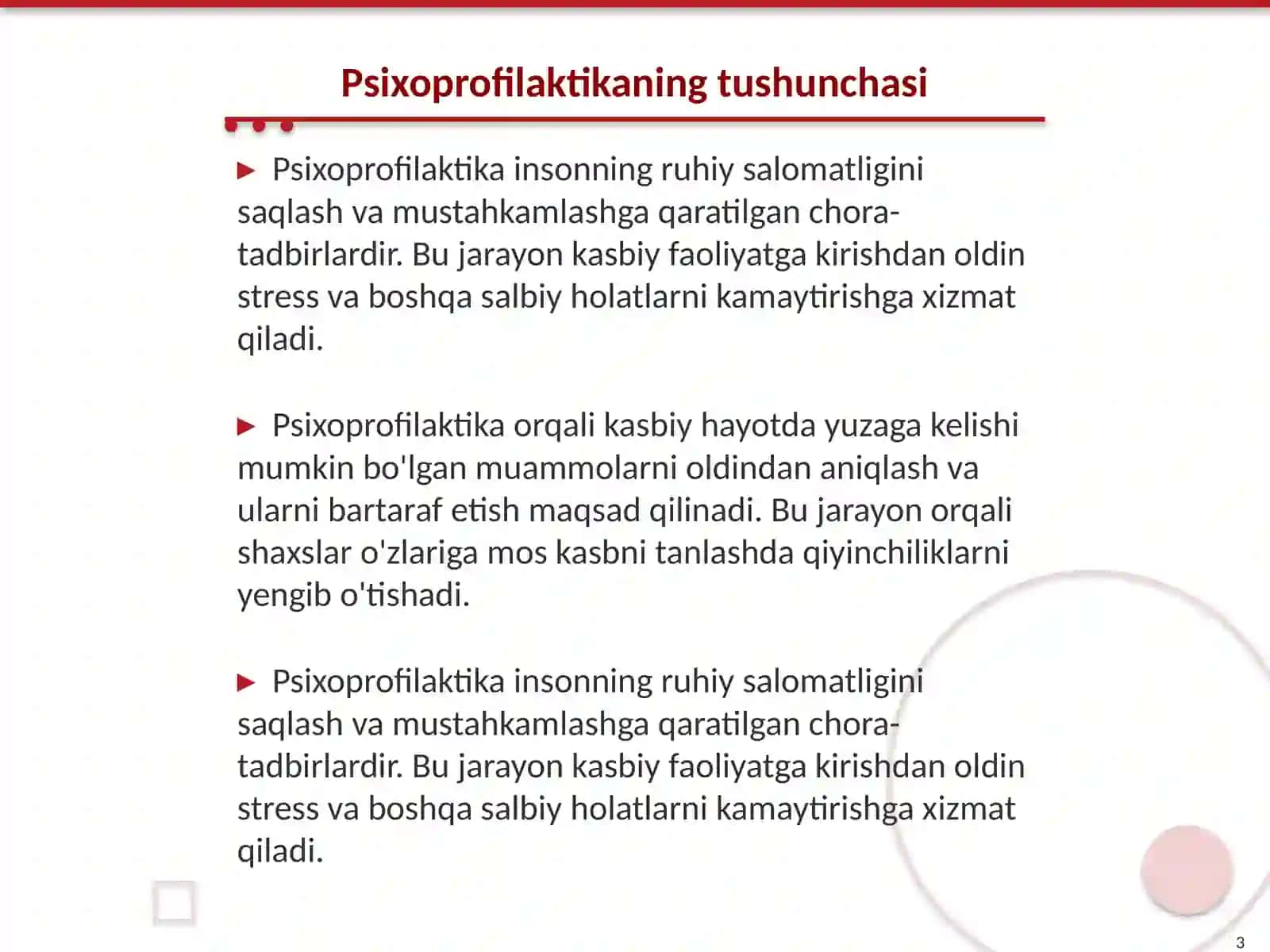 Psixoprofilakti mazmun mohiyati 3