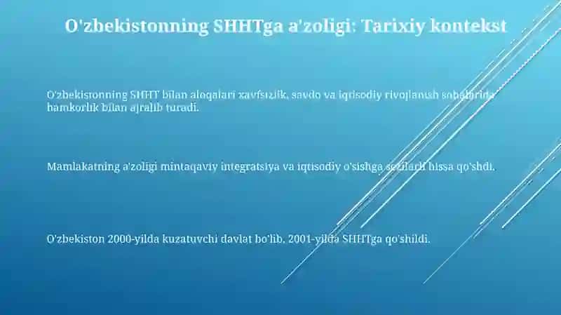 O'zbekistonning SHHT bilan aloqalari 3