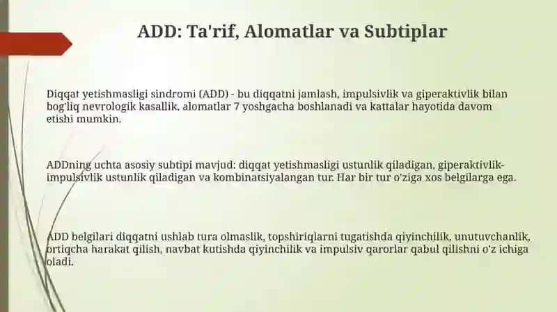 Diqqat yetishmasligi sindromi 3