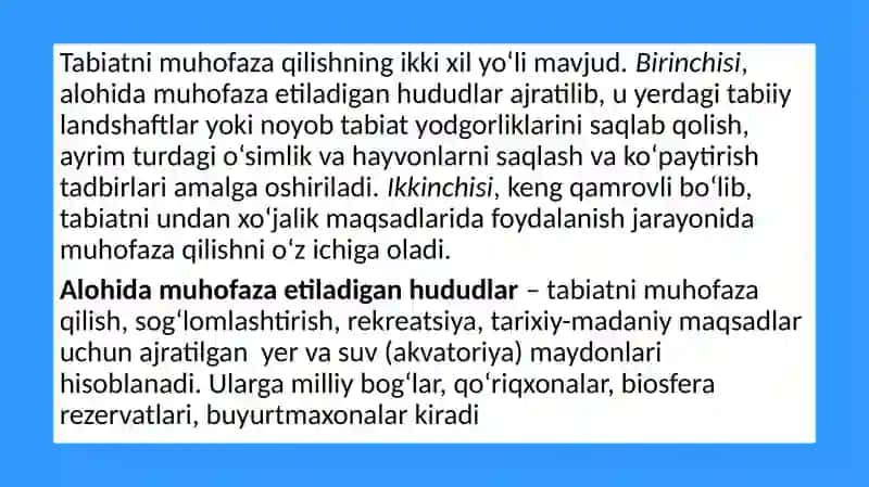 Oʻrta Osiyoning maxsus muhofaza qilinadigan hududlari 3