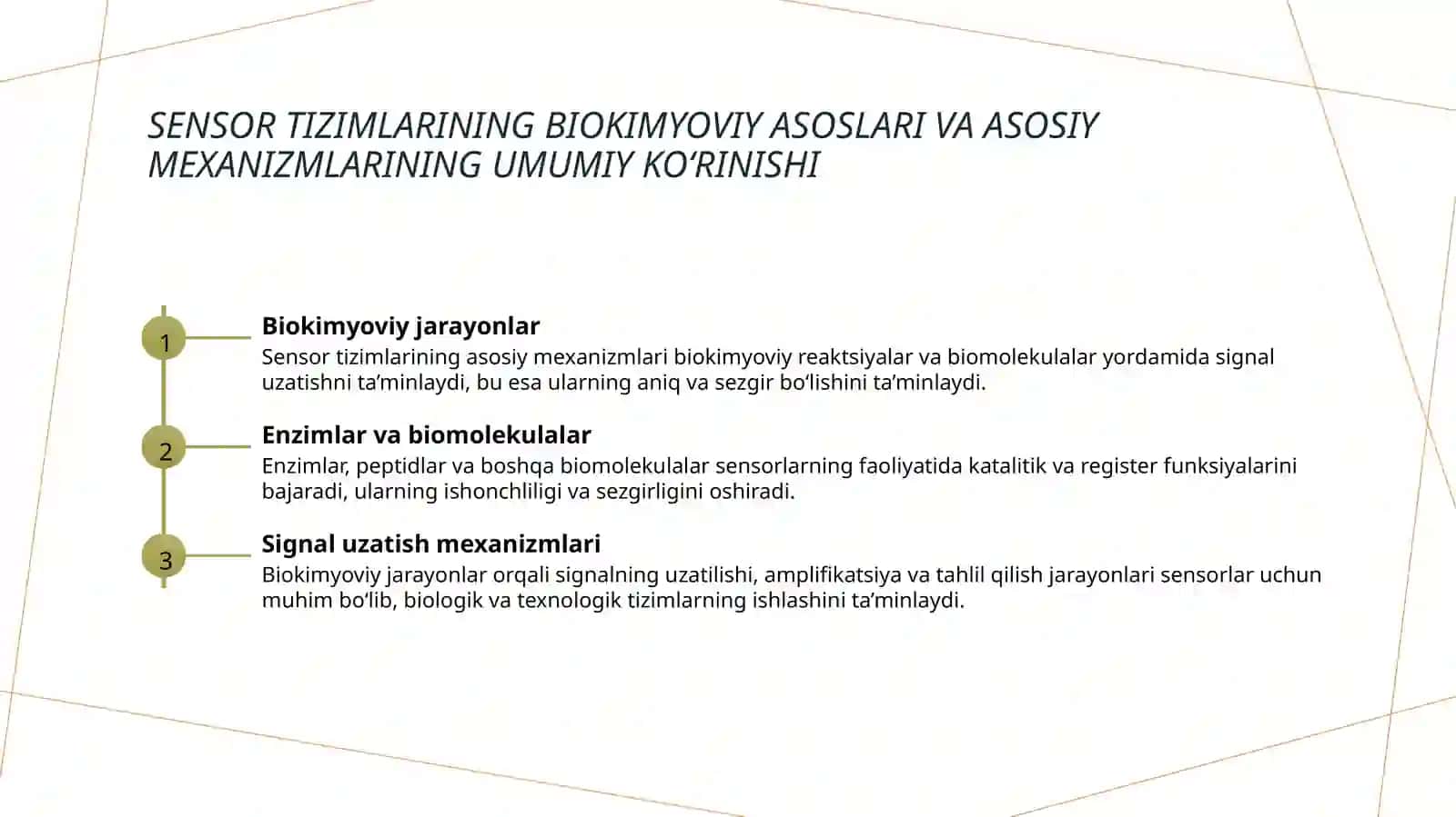 Sensor tizimlar faoliyatining biokimyoviy asoslari 3