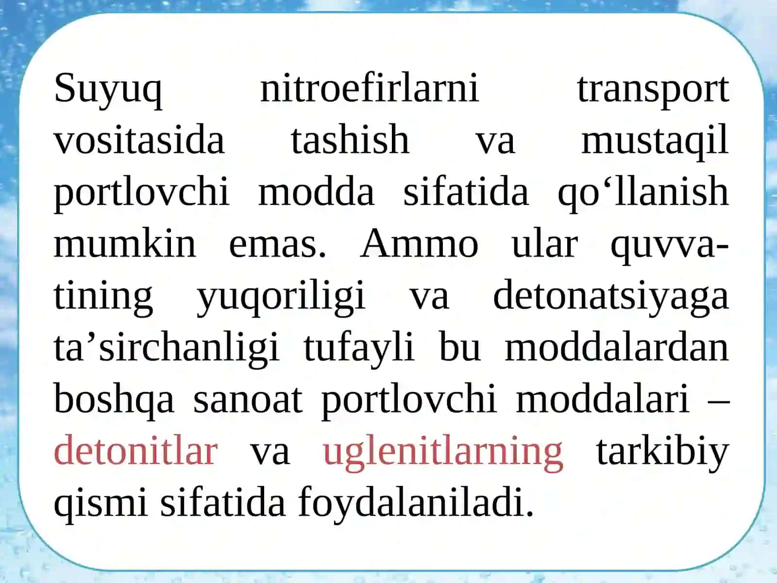 Nitroefirlar turkumidagi bir tarkibliportlovchi moddalar 3