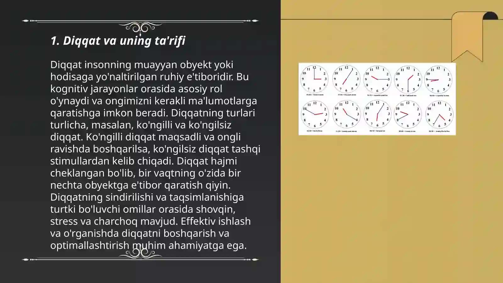 Diqqat turlari va uning xususiyatlari 3