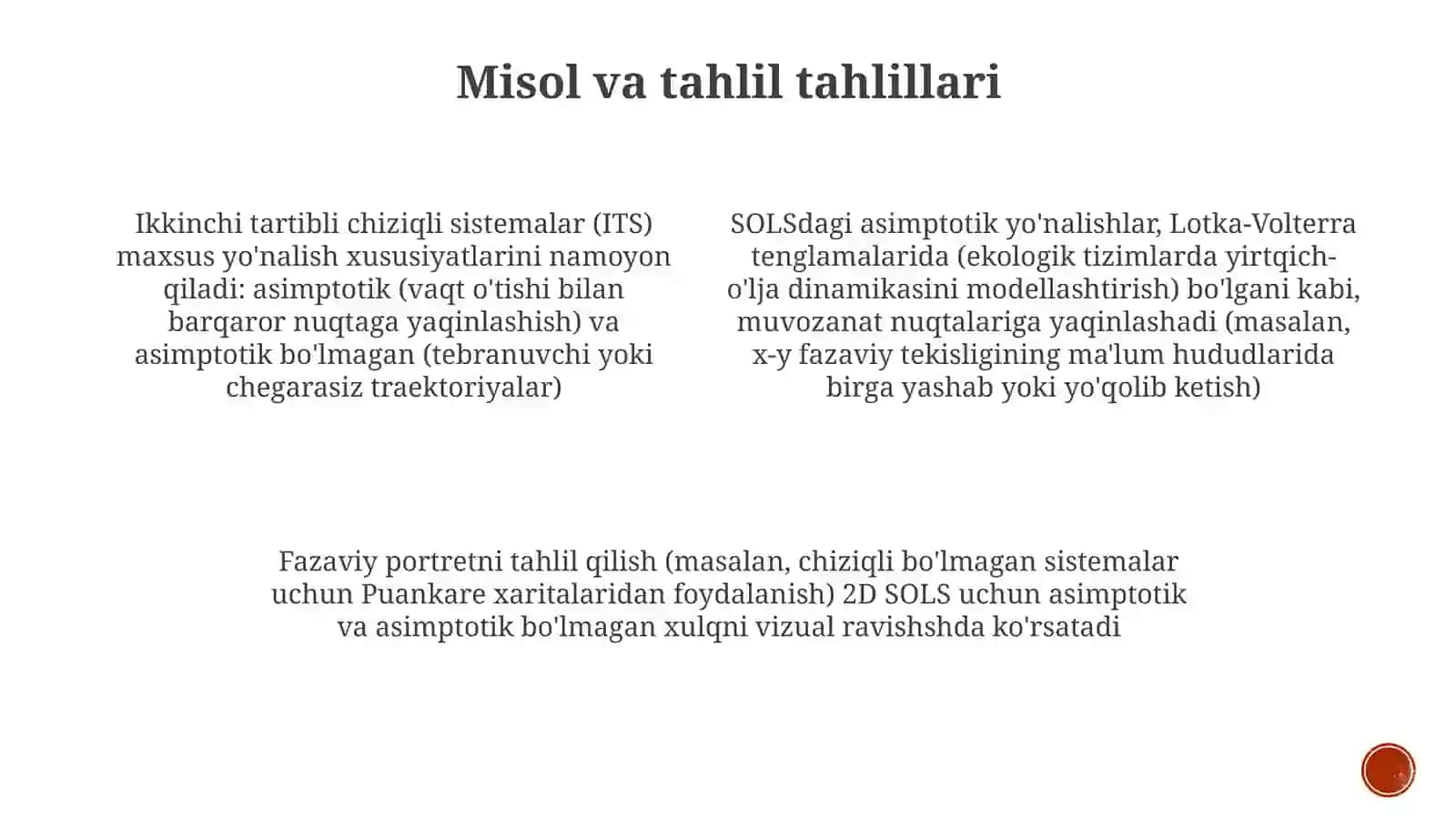 Asintotik va asimptotik yo'nalishlar 3