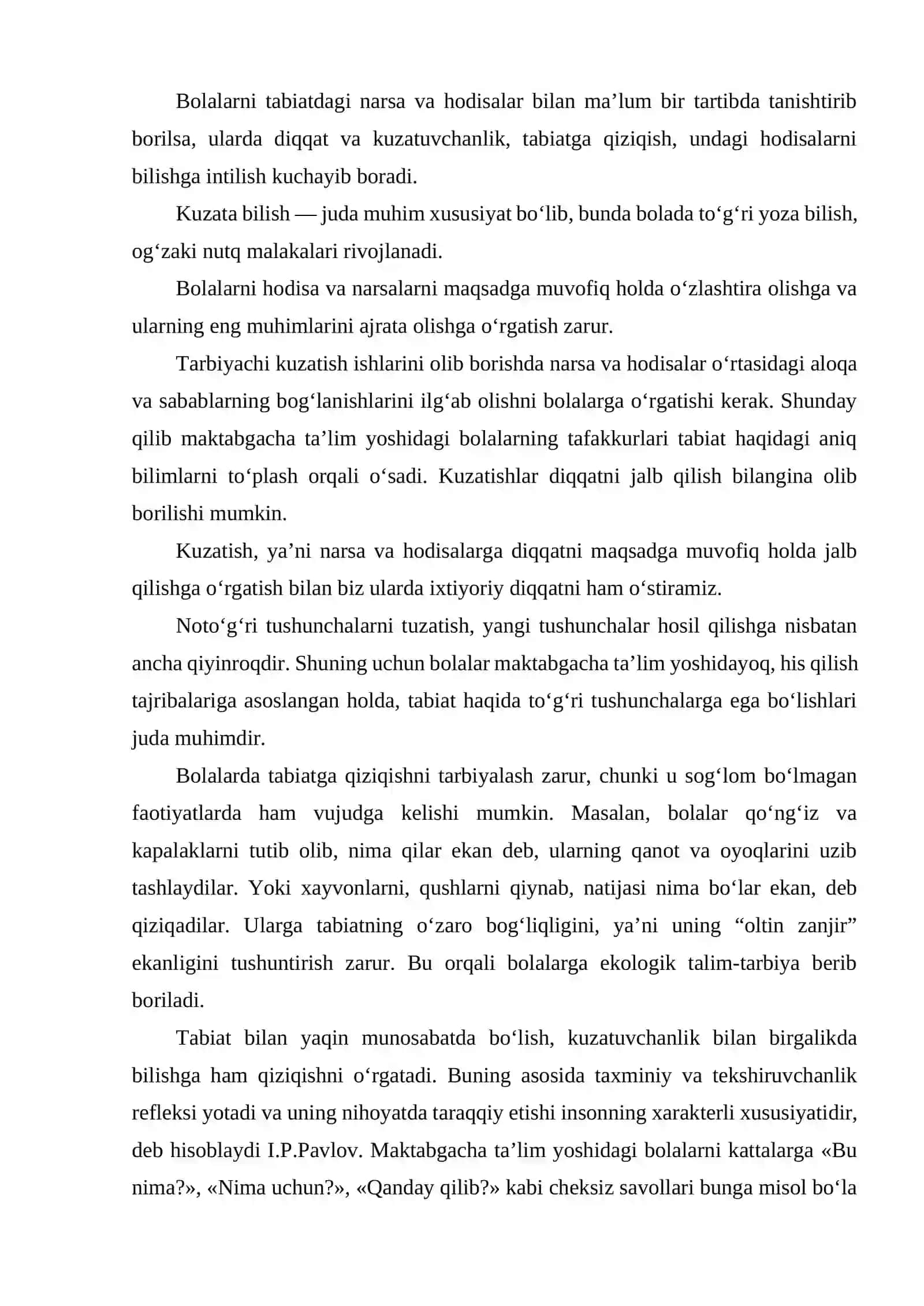 Bolalarni tabiat bilan tanishtirish metodlari 3
