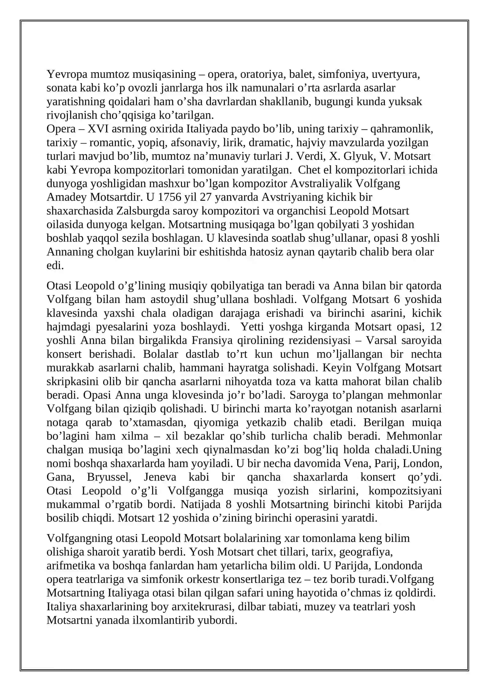 V.A. Motsartning hajviy operalari 3