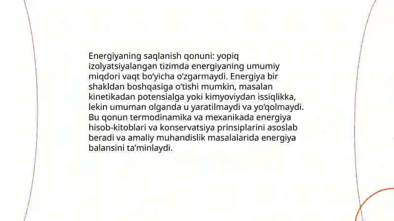 Energiyaning saqlanish qonuni 3