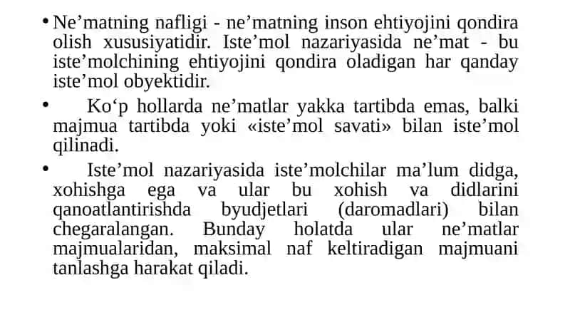 Iste’molchilar hatti-harakati, Individual va bozor talabi 3