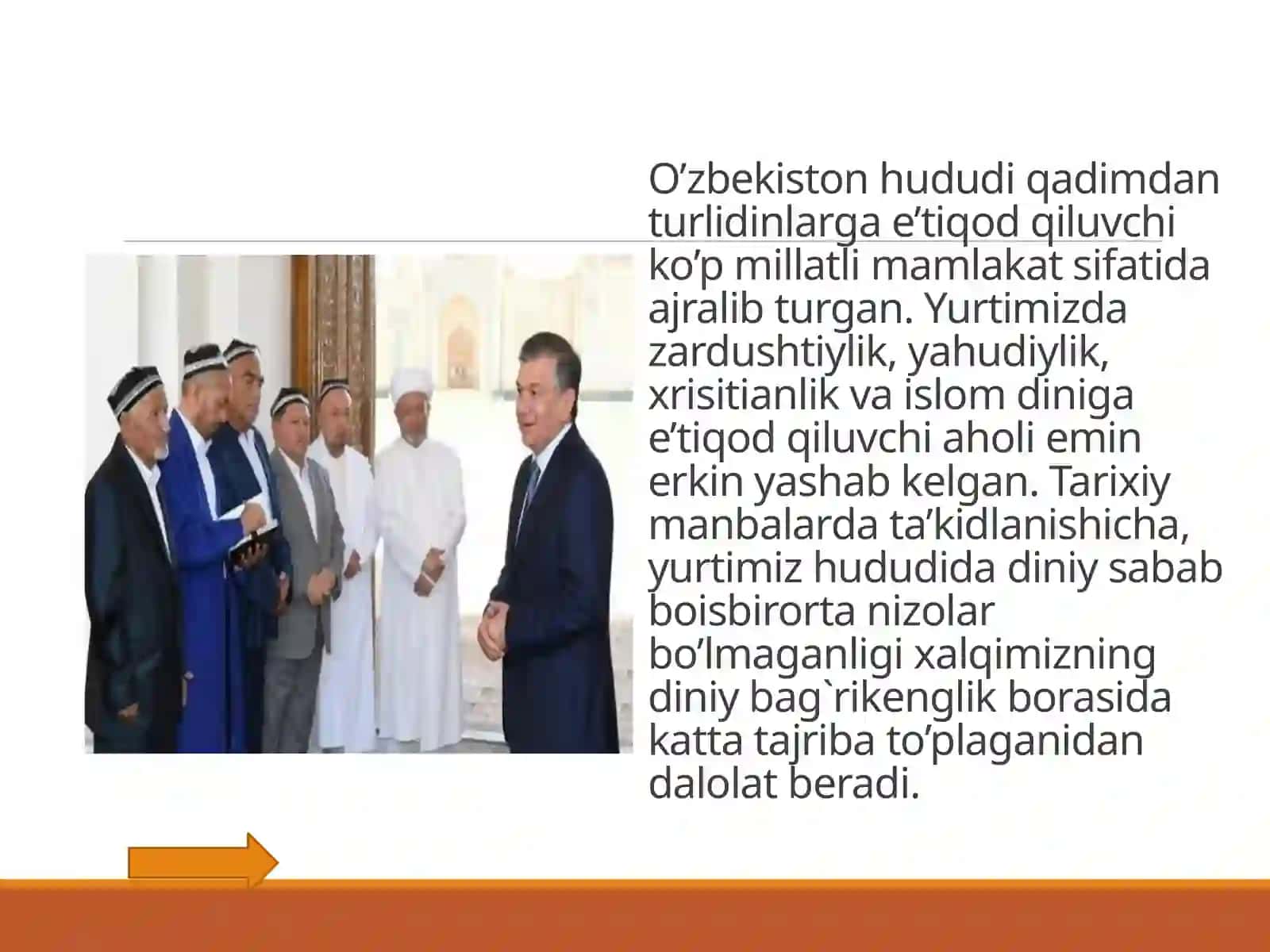 O’zbekistonda konfessiyalar aro diniy bag`ri kenglikning ko’rinishlari 3