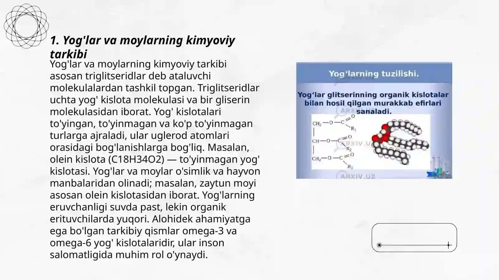 Yog'lar va moylarning kimyoviy tarkibi 3