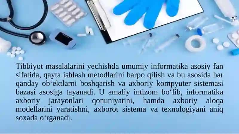 Tibbiyot masalalarini yechishda axborot-kommunikatsiya texnologiyalari 3