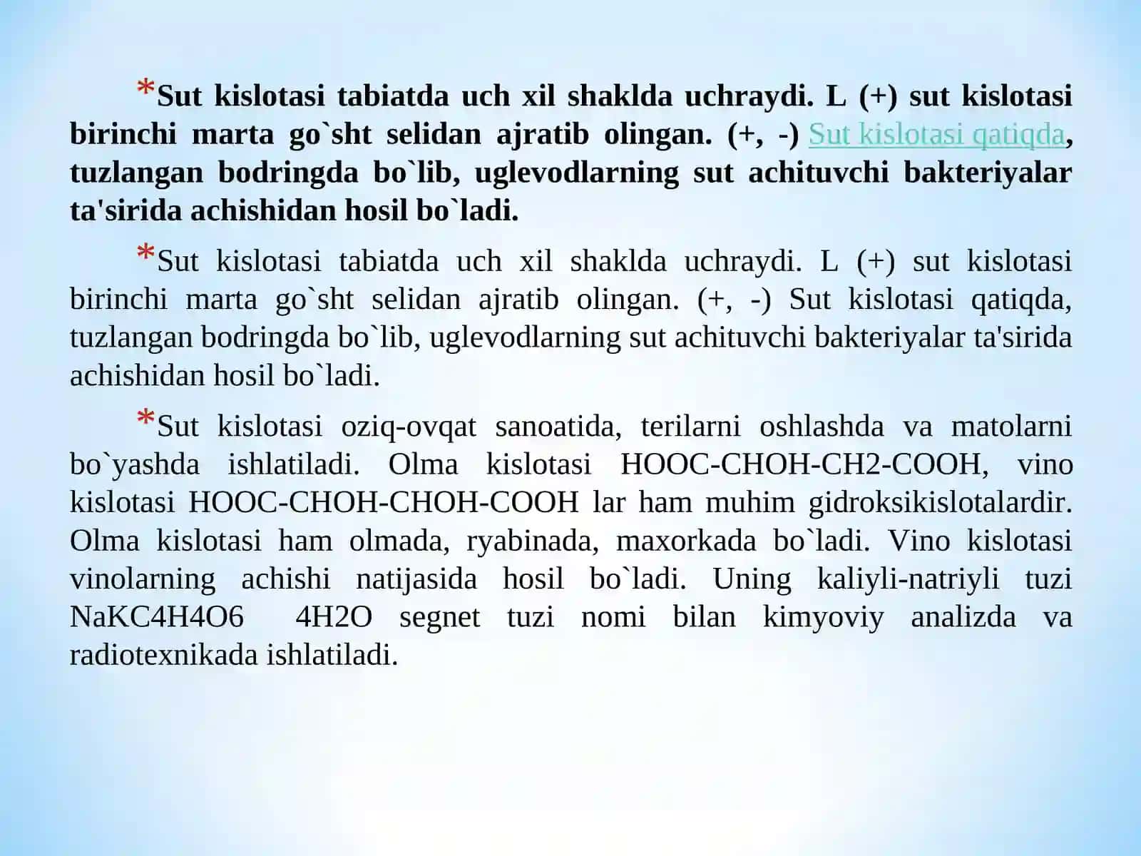 Organik kislotalar, alkoloidlar, glikozidlar 3