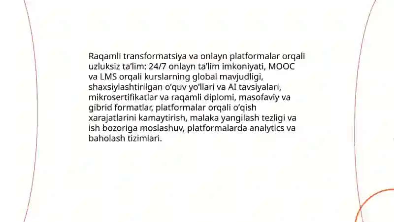 Raqamli transformatsiya va onlayn platformalar orqali uzluksiz taʼlim 3