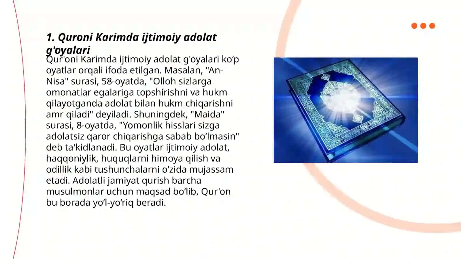 Quroni Karimda Ijtimoiy Adolat G'oyalari 3