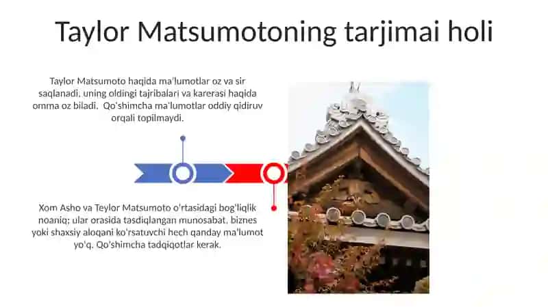 Xom ashyo va Taylor Matsumoto hisobi 3