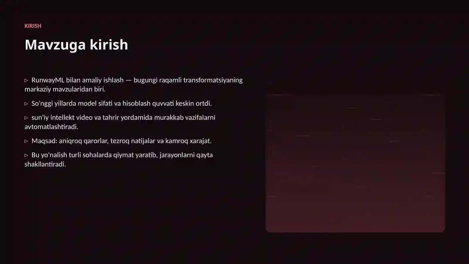 RunwayML bilan amaliy ishlash 3