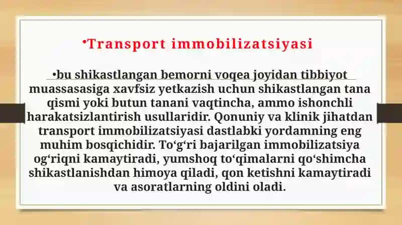 Transport immobilizatsiyasi 3