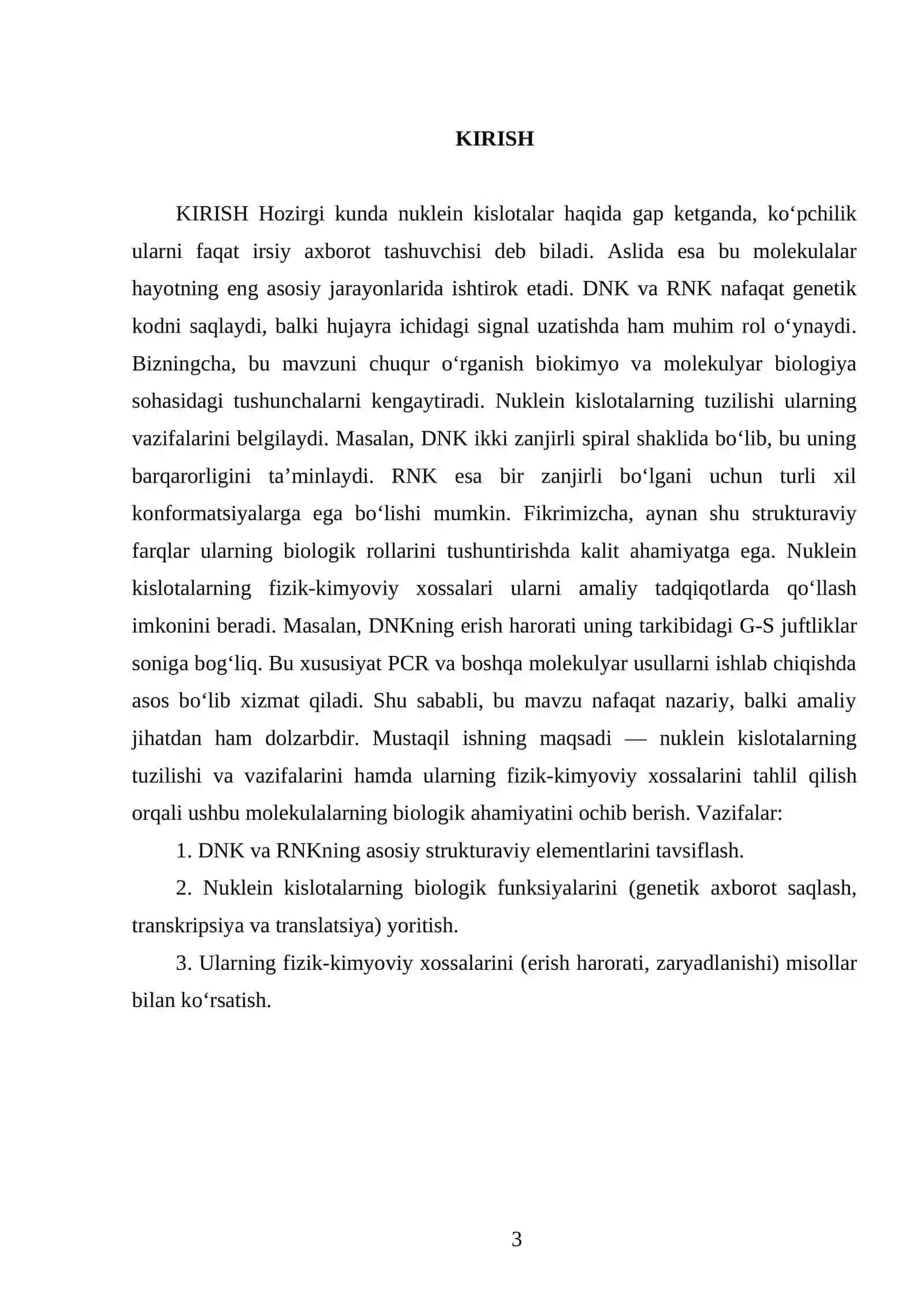 Nuklein kislotalar, tuzilishi va vazifalari 3