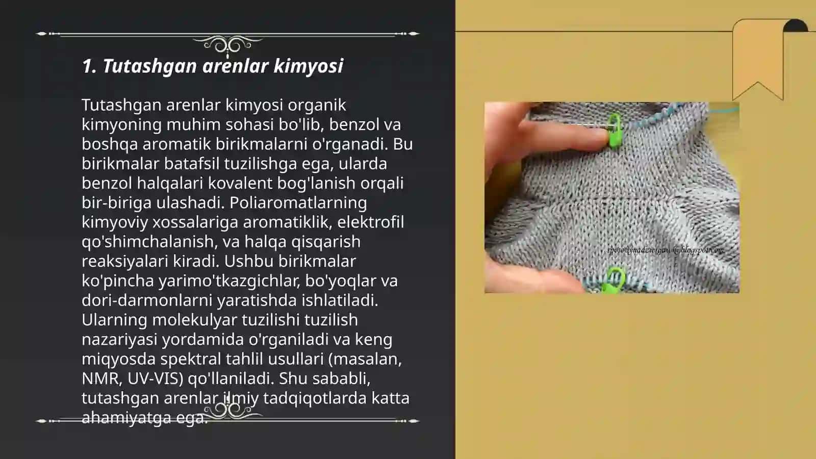 Tutashgan arenlar kimyosi 3