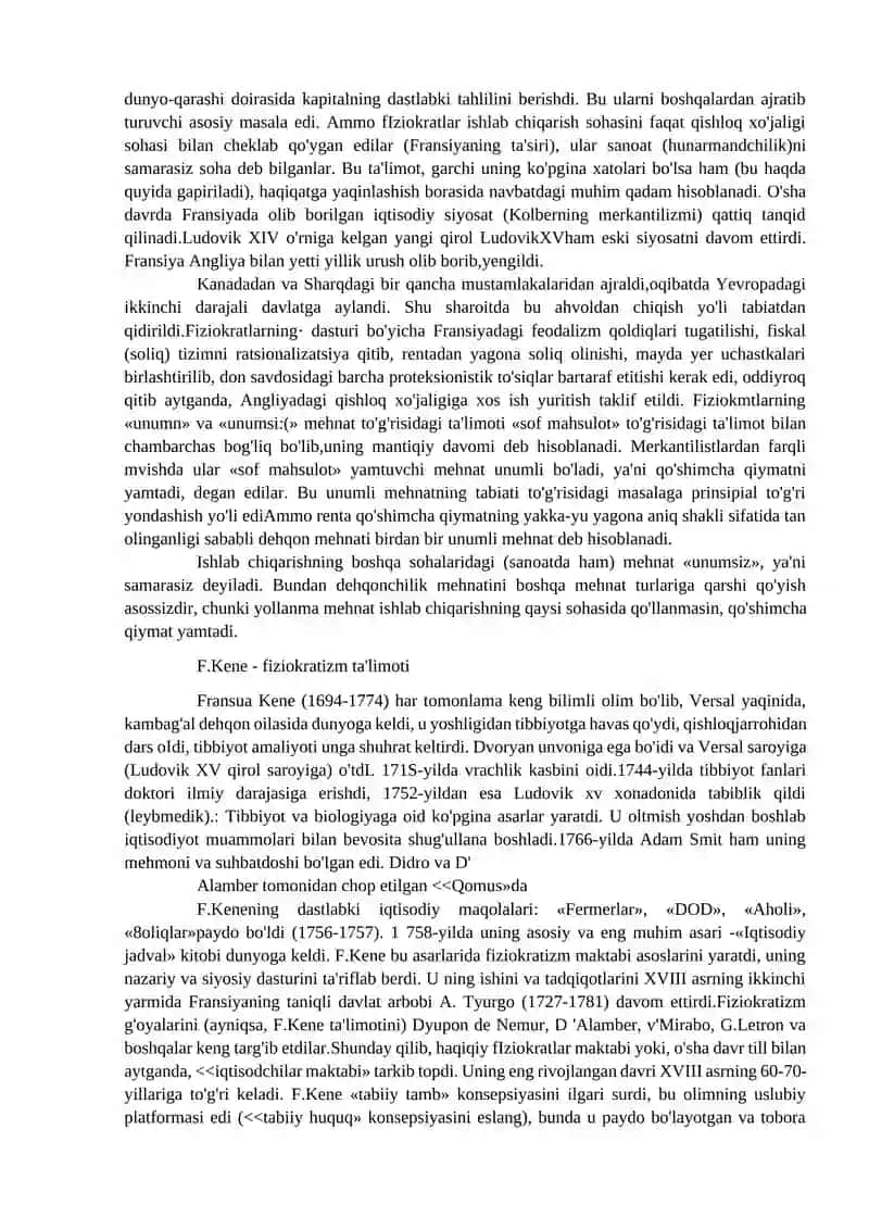 Fiziokratlar Maktabi 3