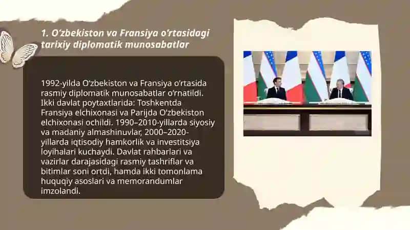 O‘zbekiston va Fransiya munosabatlari 3