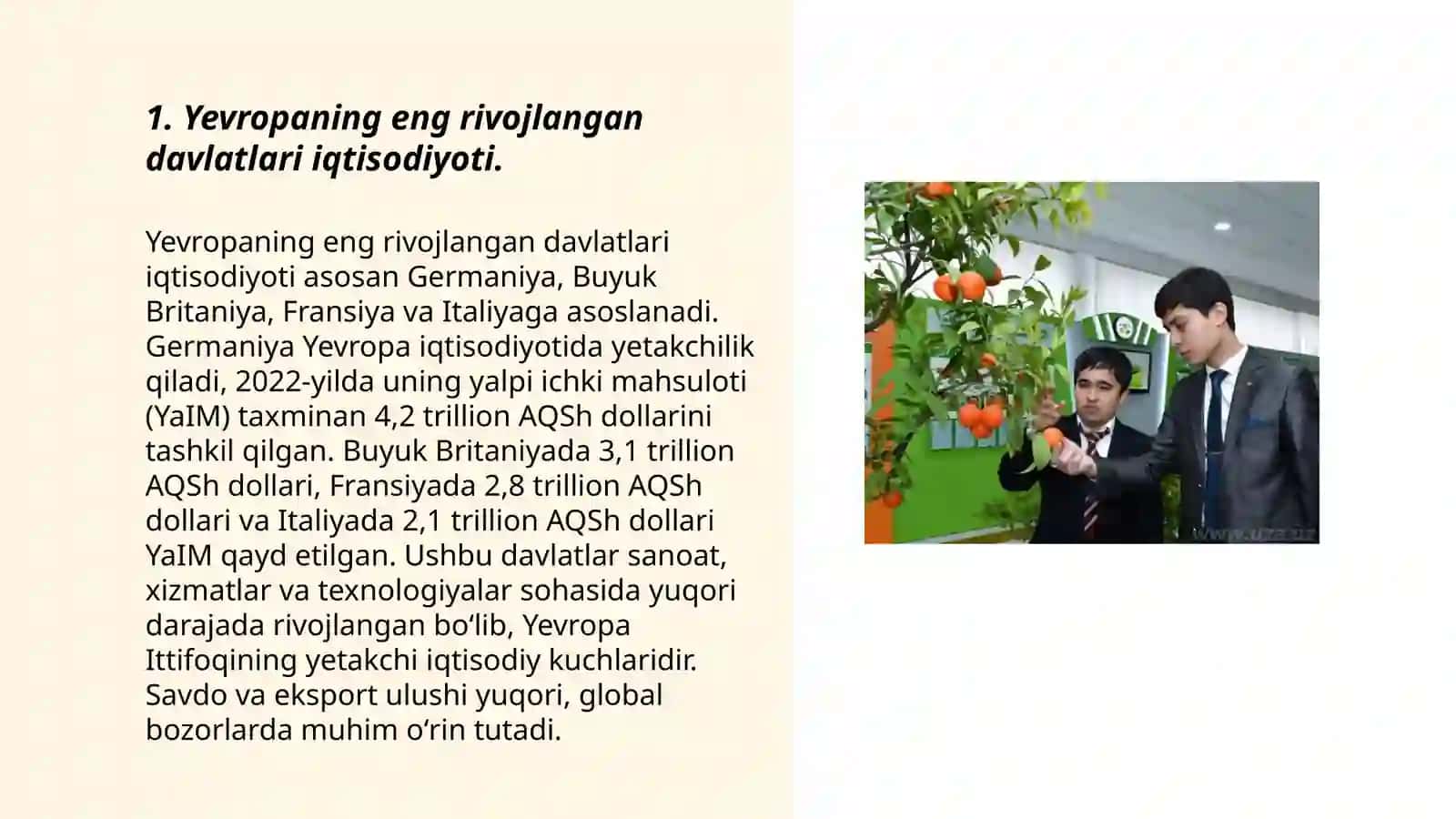 Yevropaning eng rivojlangan davlatlari iqtisodiyoti 3