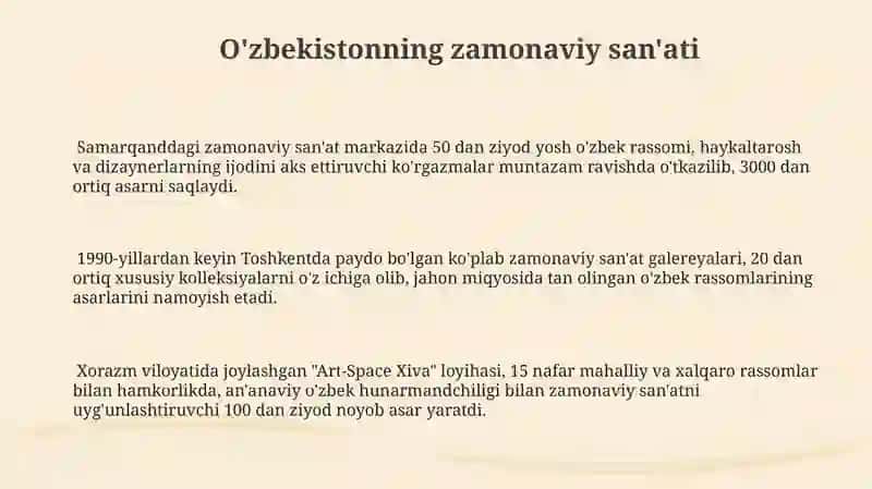 Oʻzbekiston sanʼati 3