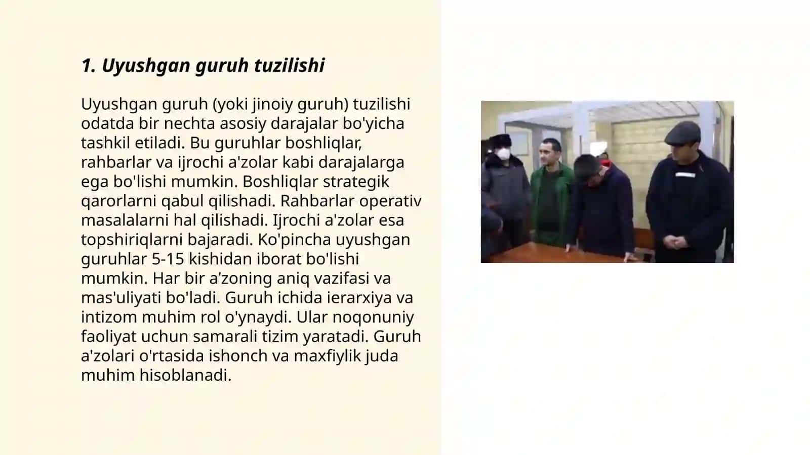 Uyushgan guruhning xususiyatlari 3