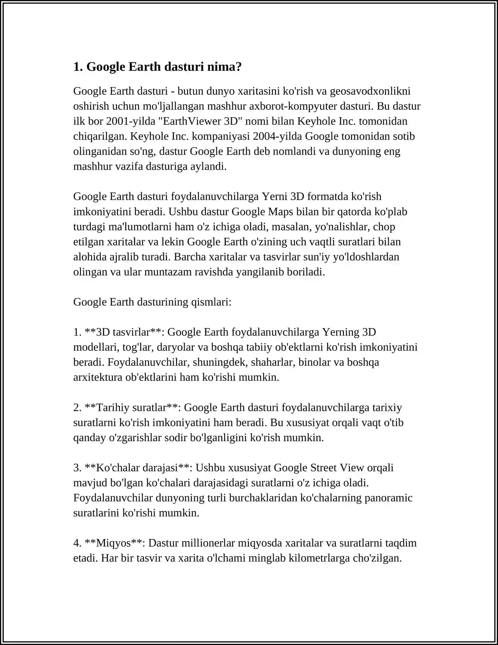 GOOGLE EARTH DASTURI YORDAMIDA HUDUDLARNING VA GEOGRAFIK OBYEKTLARNING BO'YLAMA VA HARAKATI 3