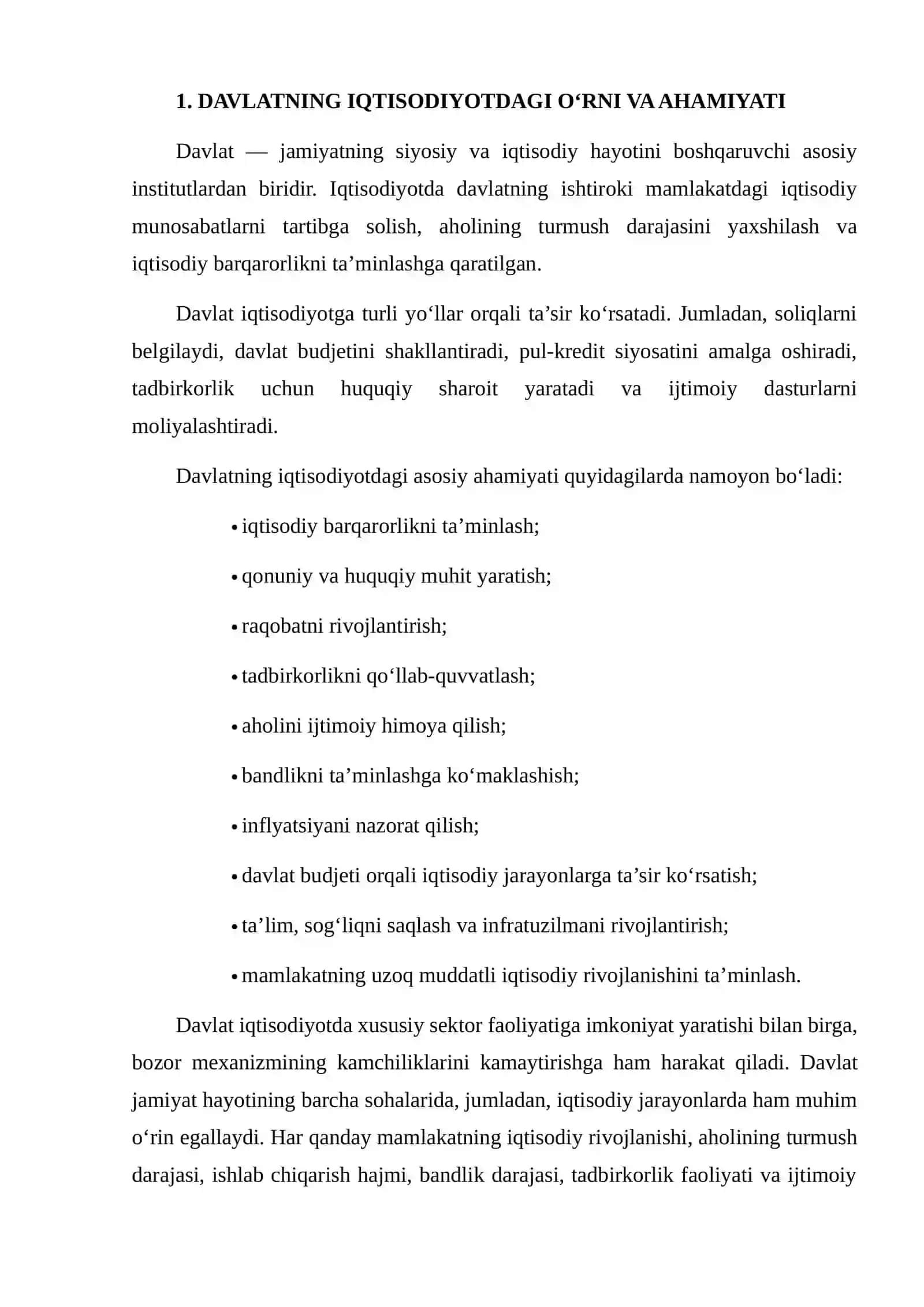 Davlatning Iqtisodiyotdagi O‘rni 3