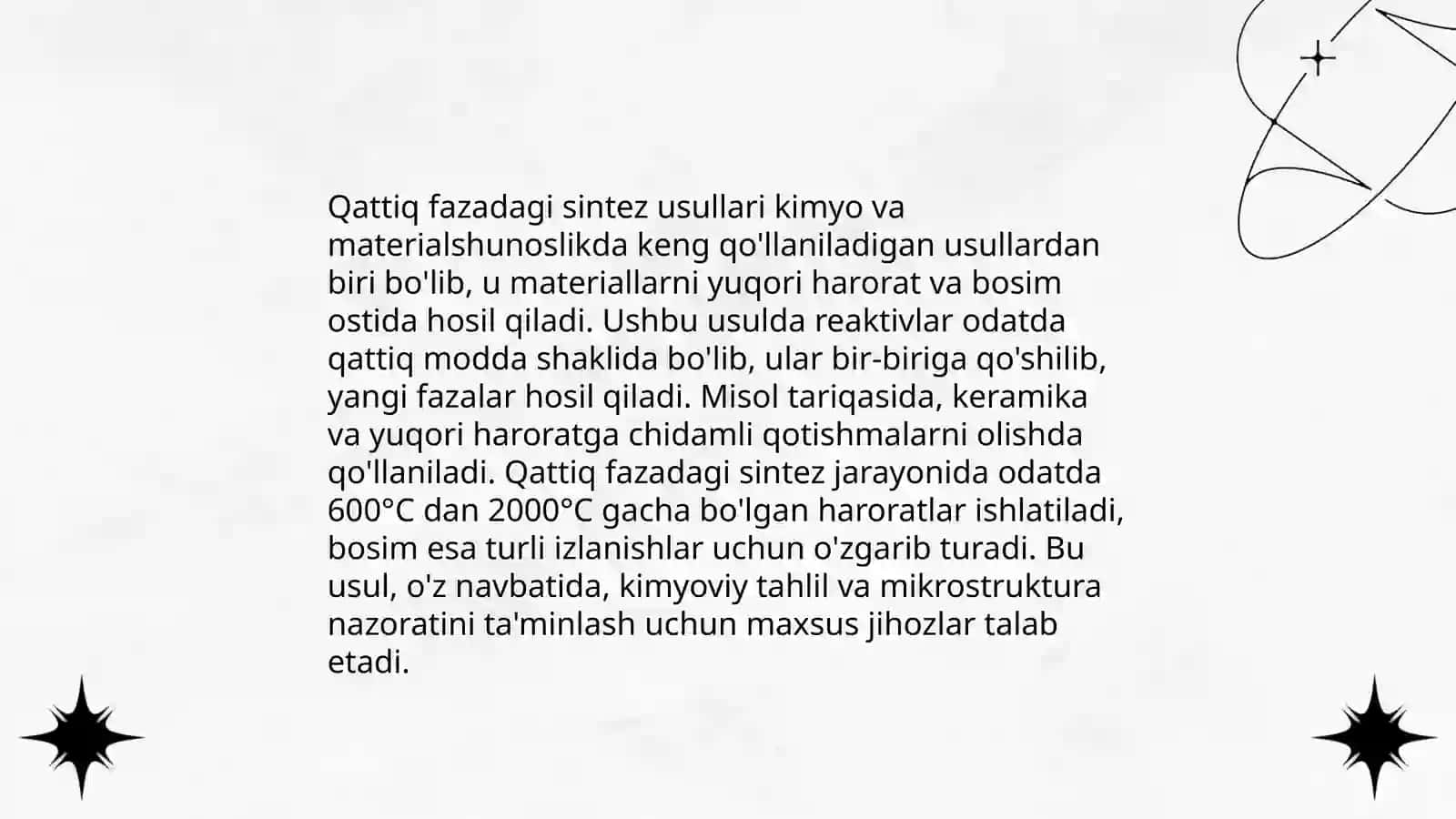 Qattiq fazadagi sintez usullari 3