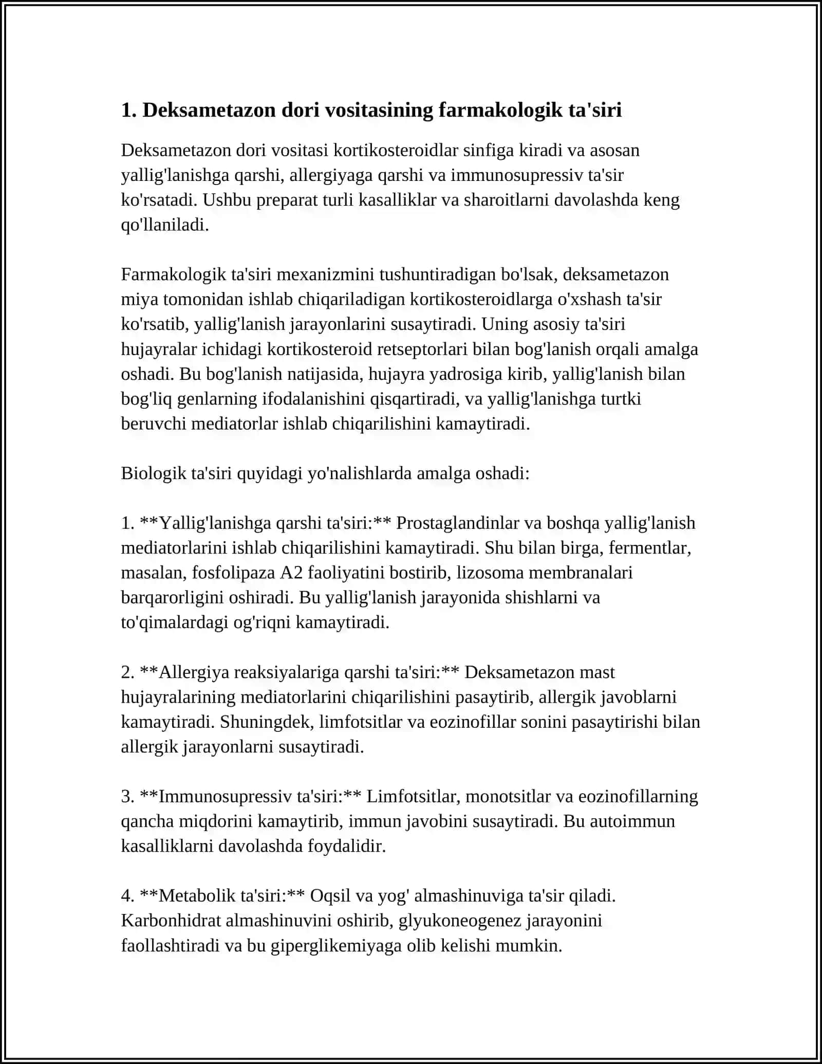 DEKSAMETAZON DORI VOSITASI HAQIDA 3