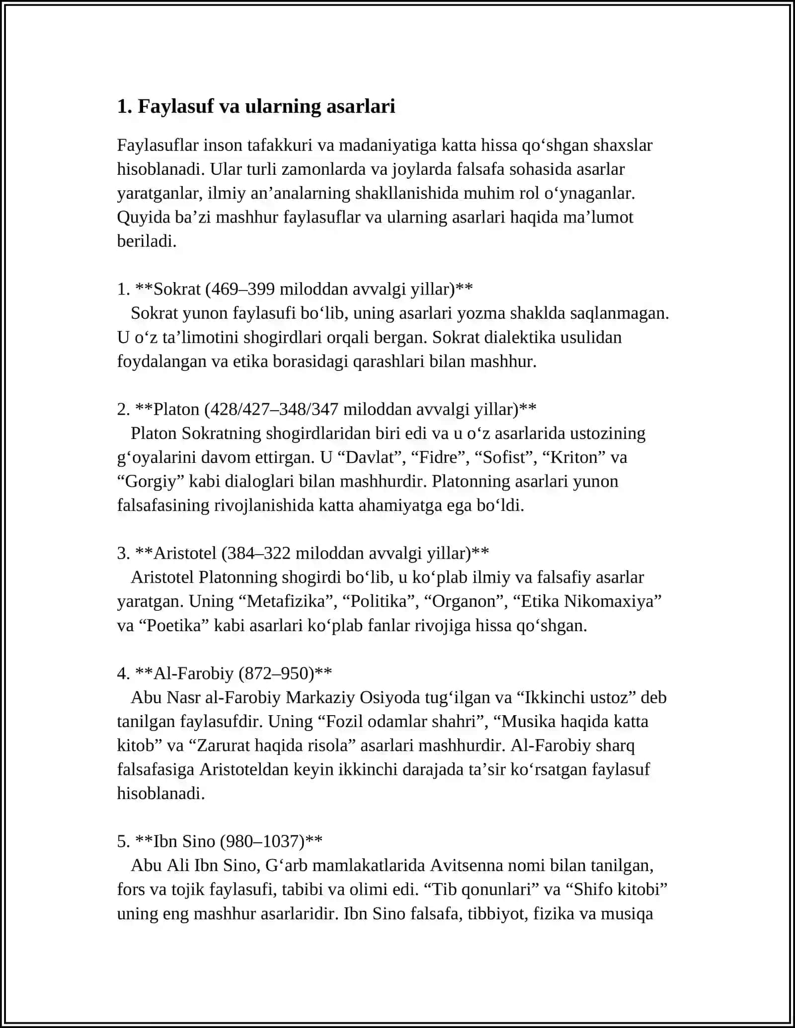 REFERAT Mavzu: FALASAFA VA FAN 3