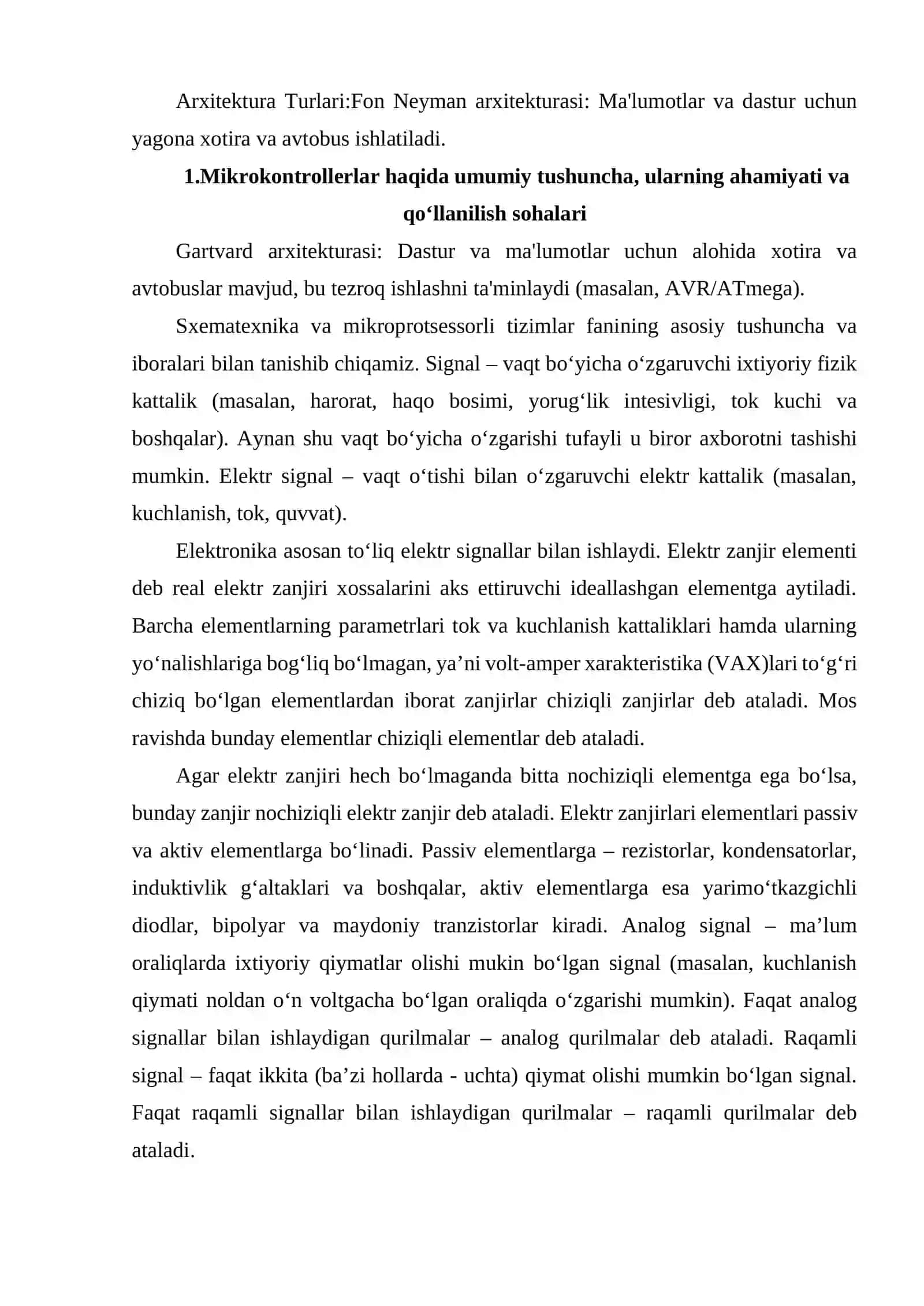 MIKROKONTROLLAR ARXITIKTURASI VA ISHLASH PRINSIPI 3