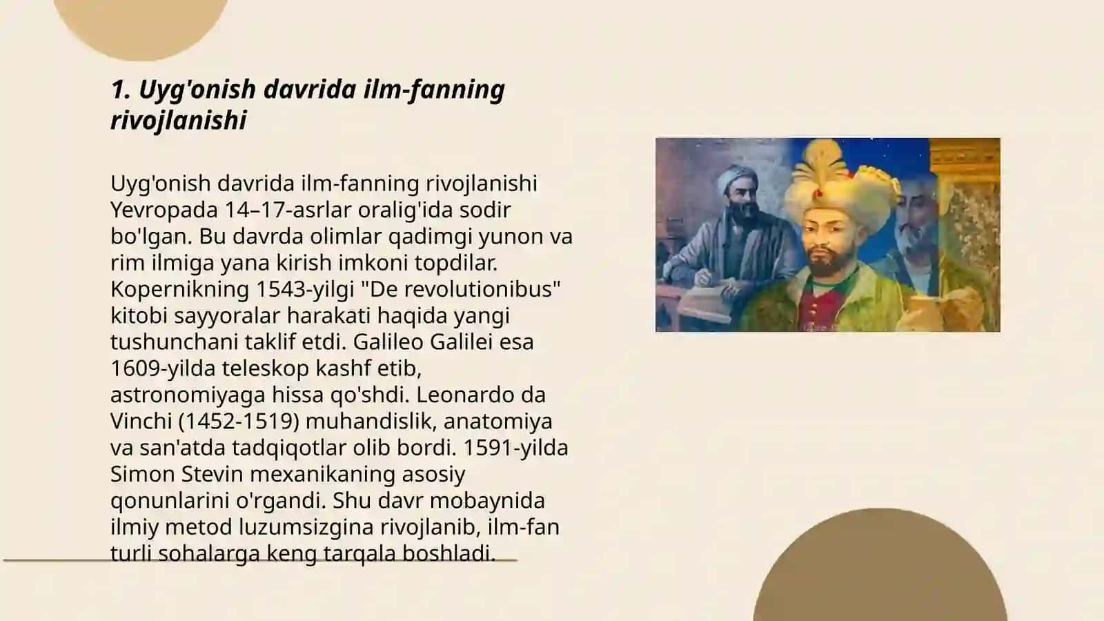 Uyg'onish davrida ilm-fanning rivojlanishi 3