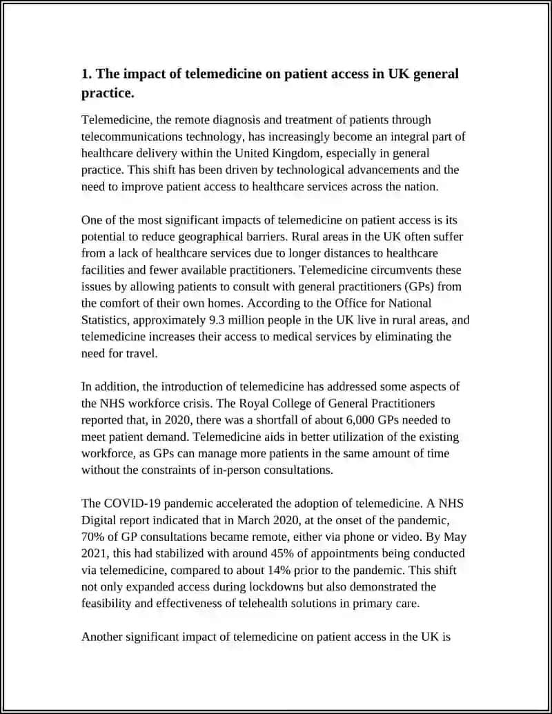 Impact of Telemedicine on Patient Access in UK General Practice 3