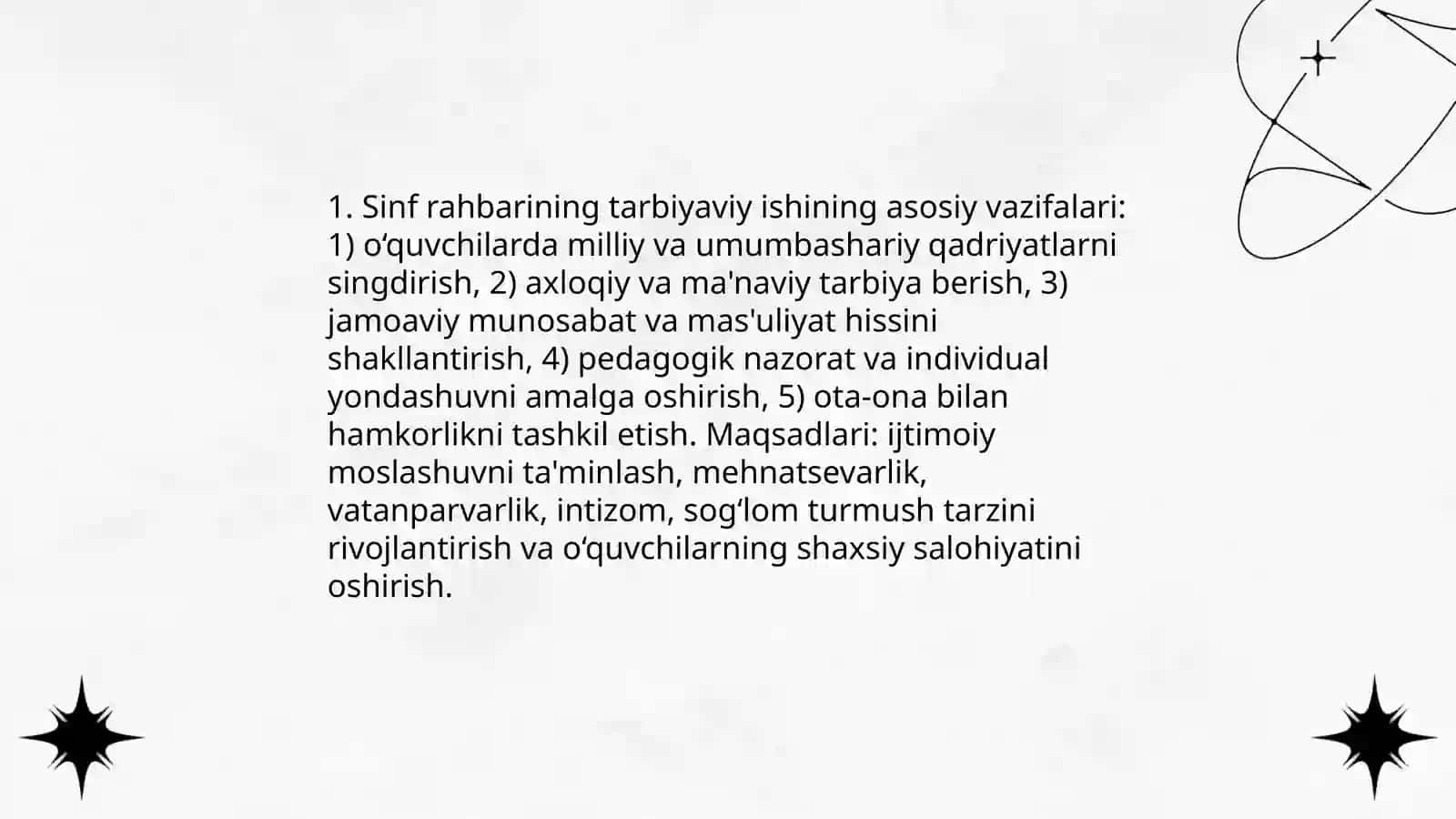 Sinf rahbarining tarbiyaviy ishi.Tarbiyaning umumiy metodlari 3