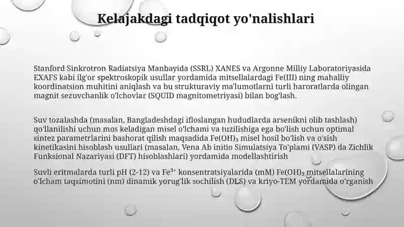 Fe(OH)3 mitsella tuzilishi 3