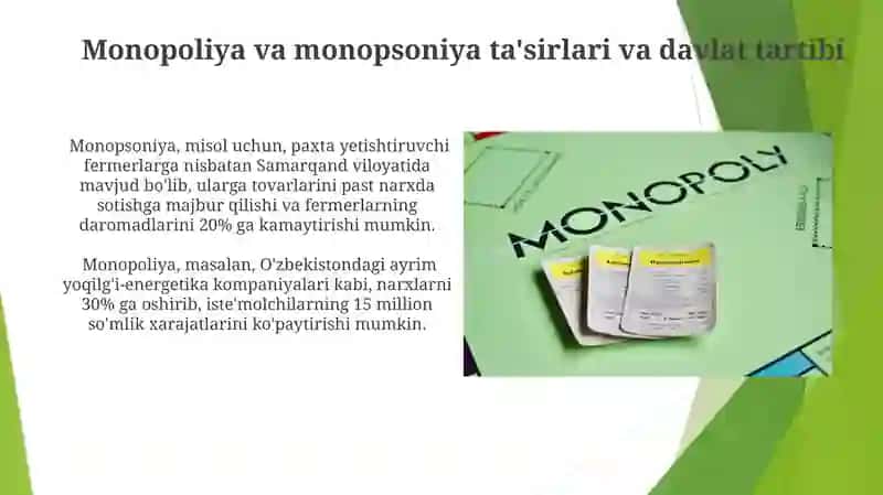 Monopoliya va monopsoniya 3