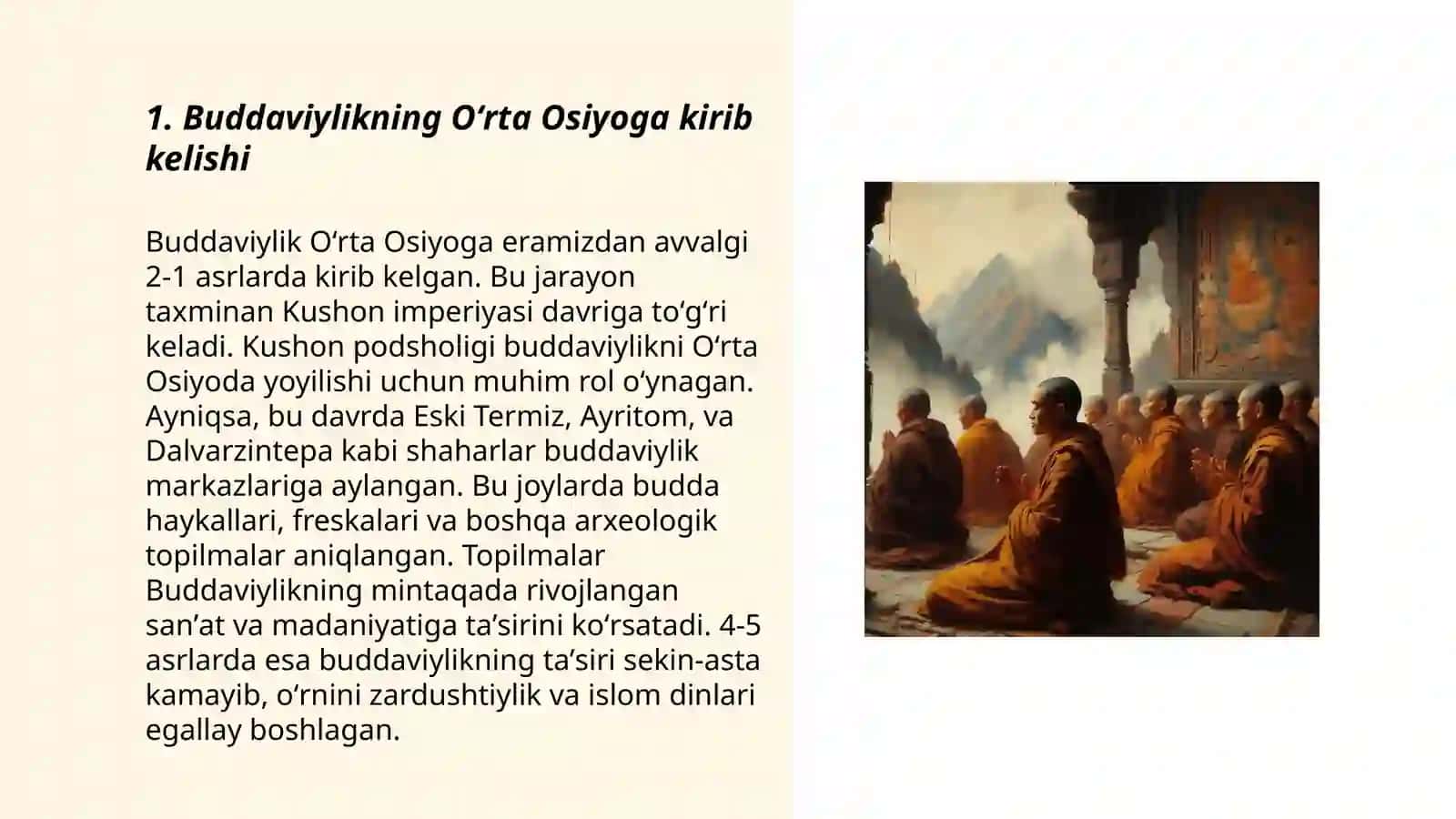 Buddaviylikning markaziy Osiyoda egallagan mavqei 3