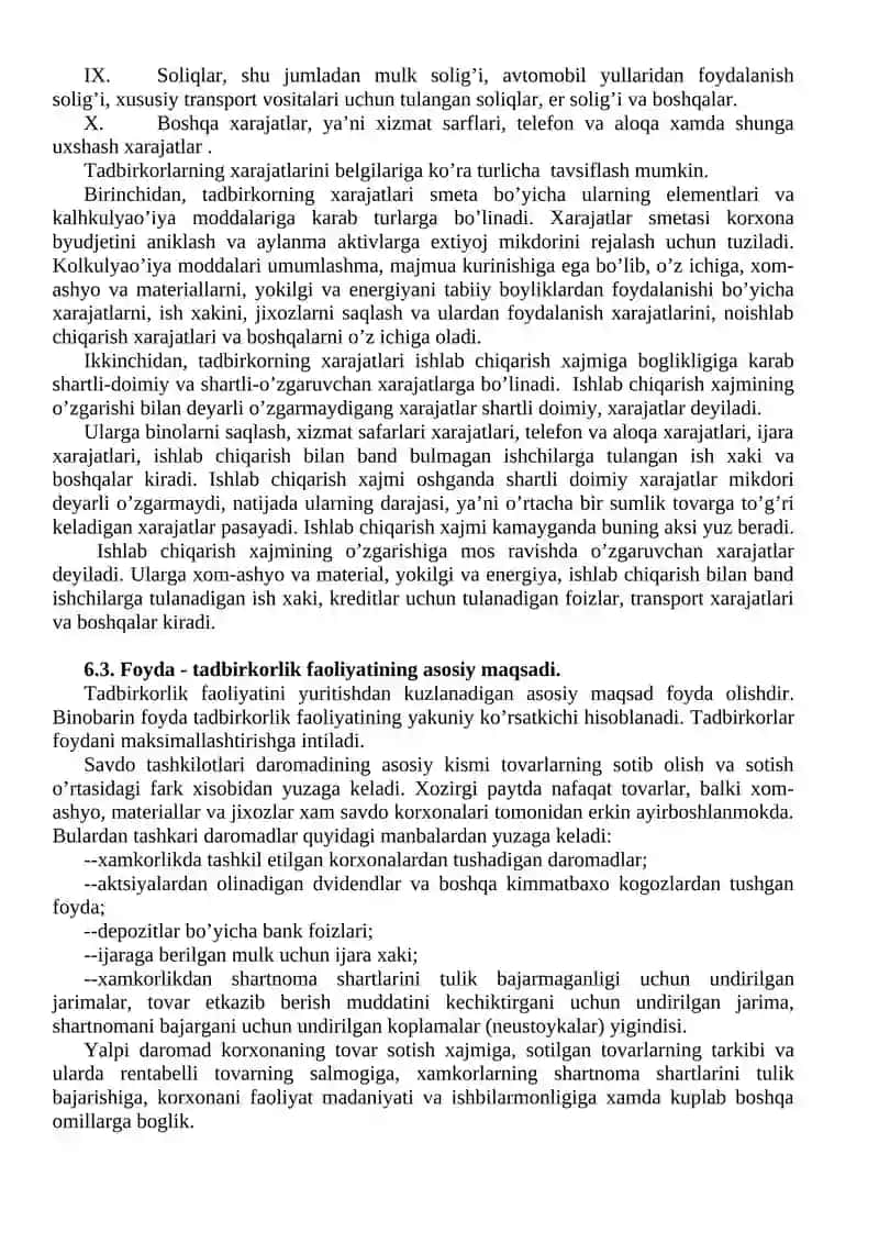 Tadbirkorlik faoliyatini tahlil etish 3