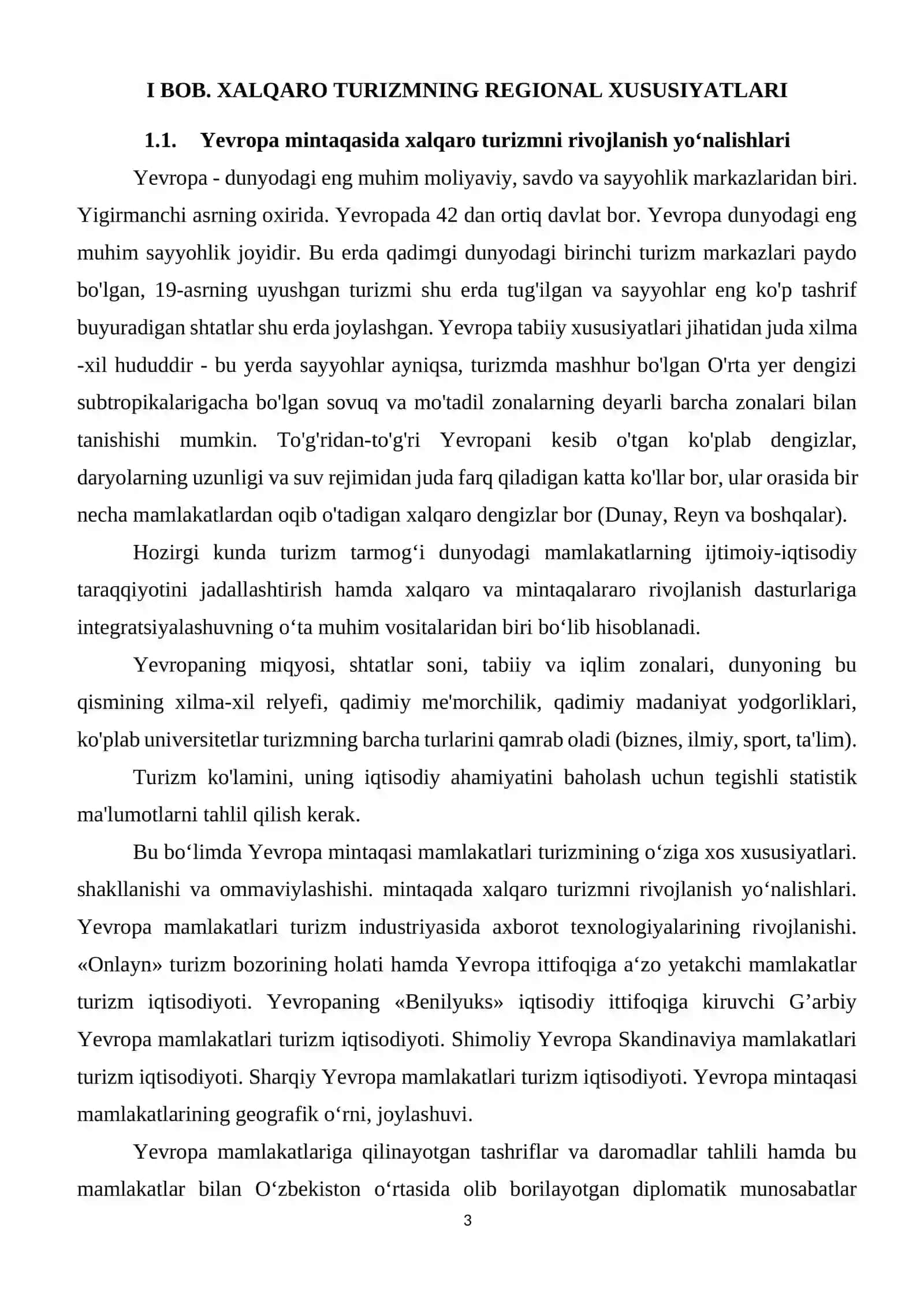 JAHONNING TURISTIK REGIONLARI (YEVROPA REGIONI) 3