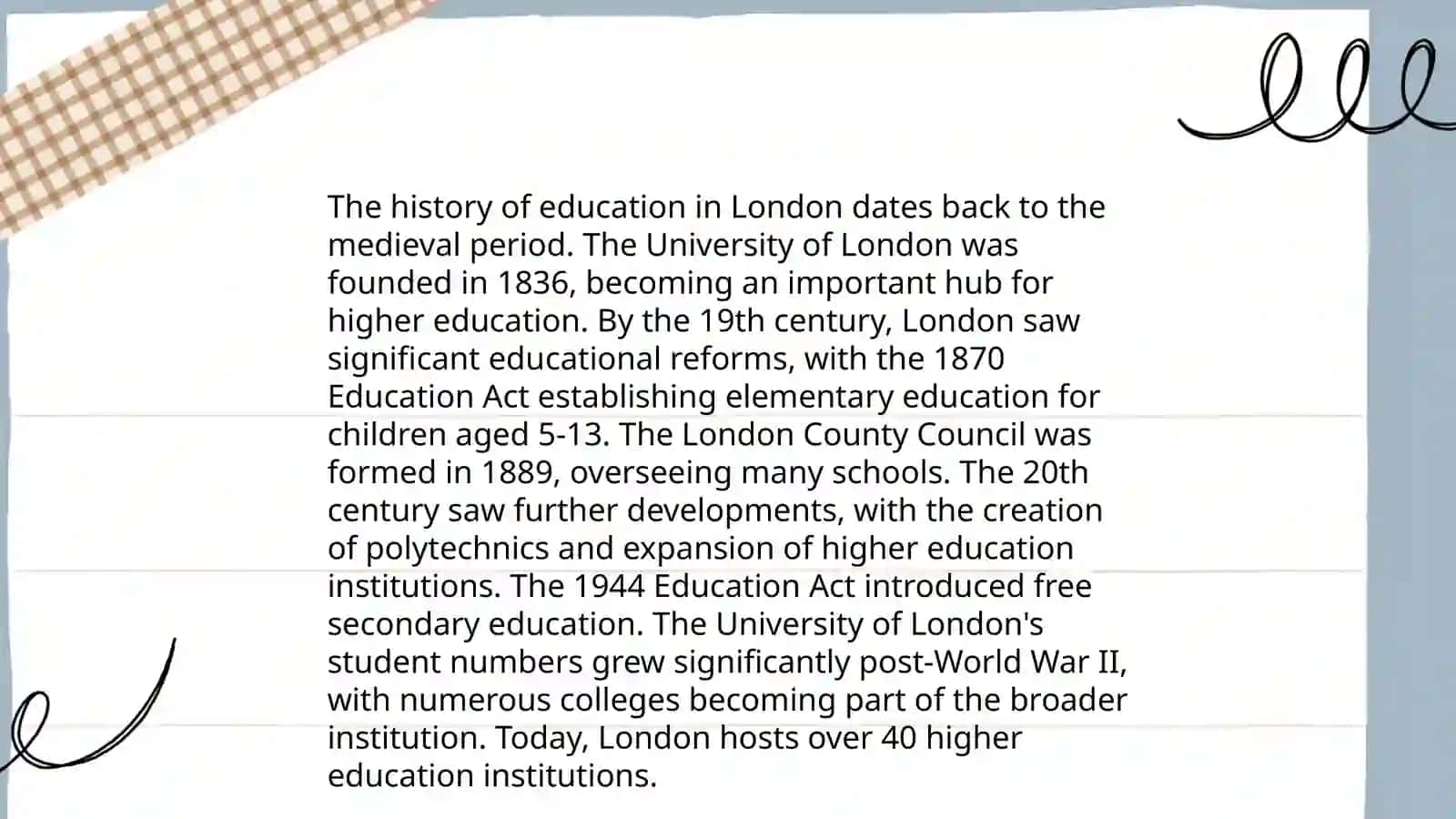 London and its education system 3