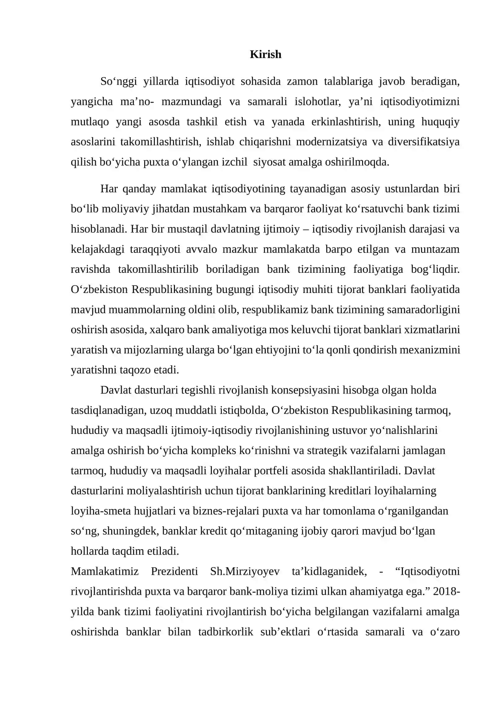 Bank amaliyot hisoboti namuna 3