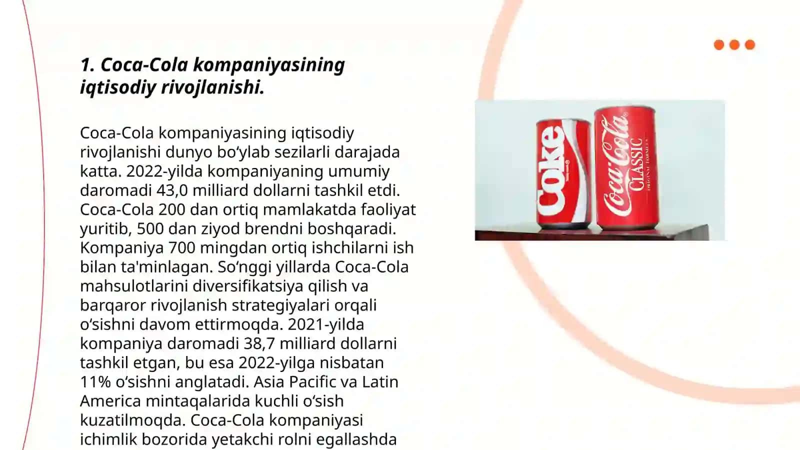 Coca-Cola iqtisodiyoti 3