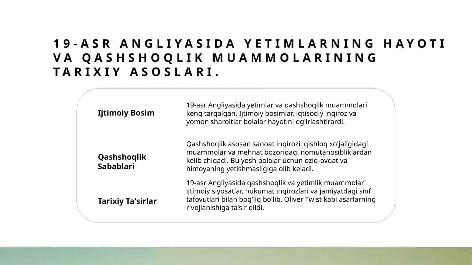 Charlez Dikkens Oliver Tvistning boshidan kechirganlari 3