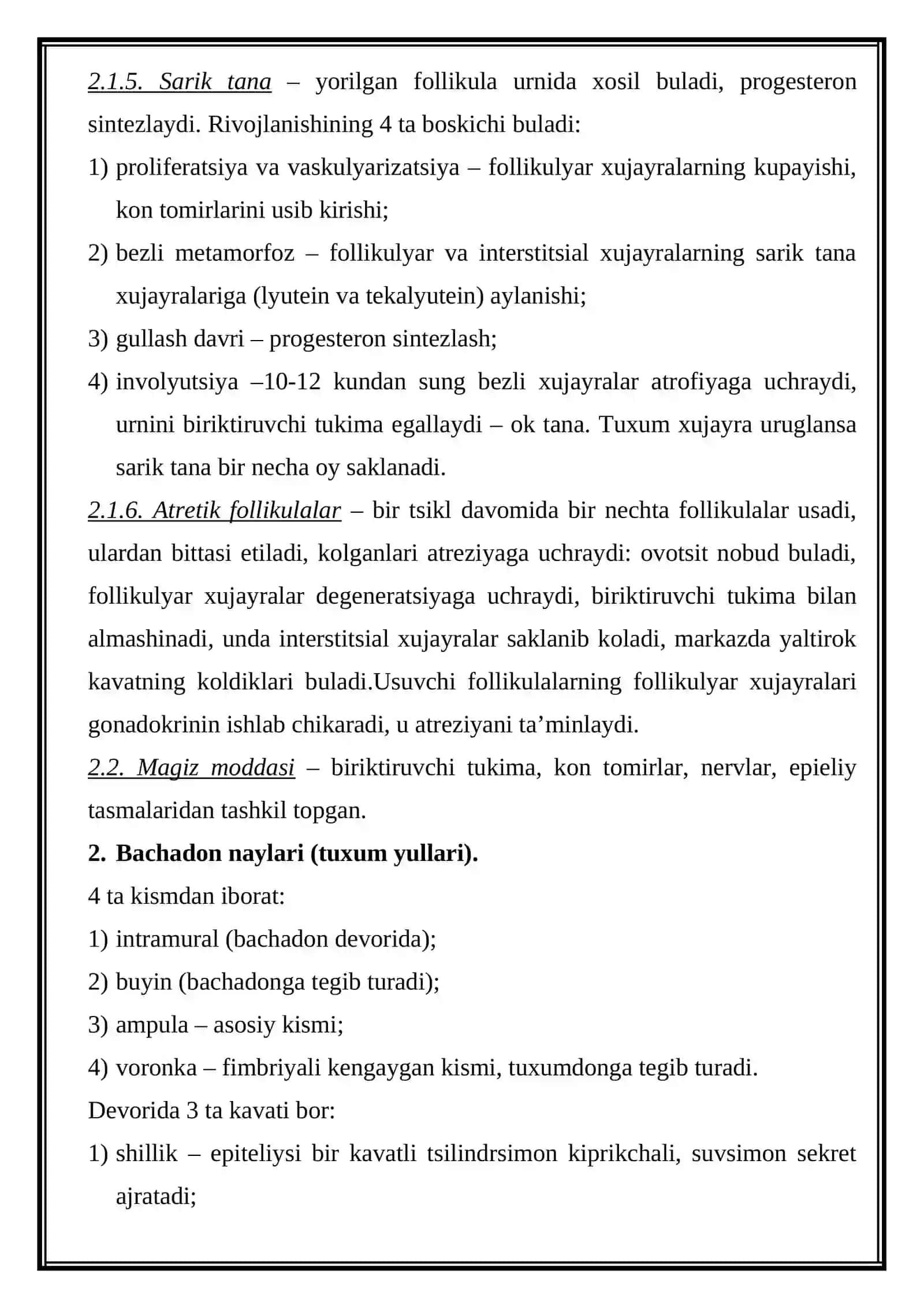 Jinsiy organlar tuzilishi gistogenezi 3