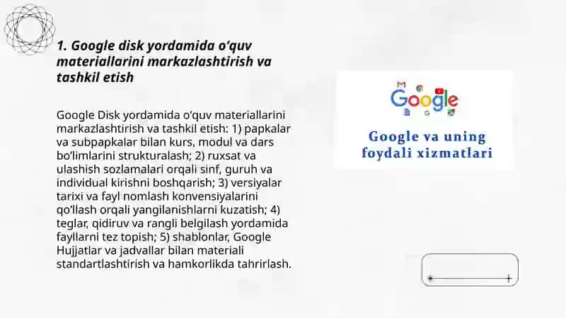 Google disk va hujjatlar bilan oʻquv jarayonini loyihalash 3