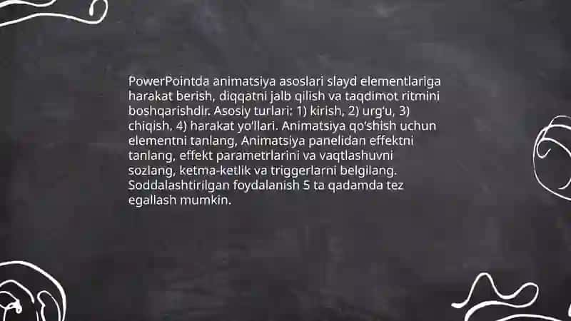 PowerPointда анимация асослари 3