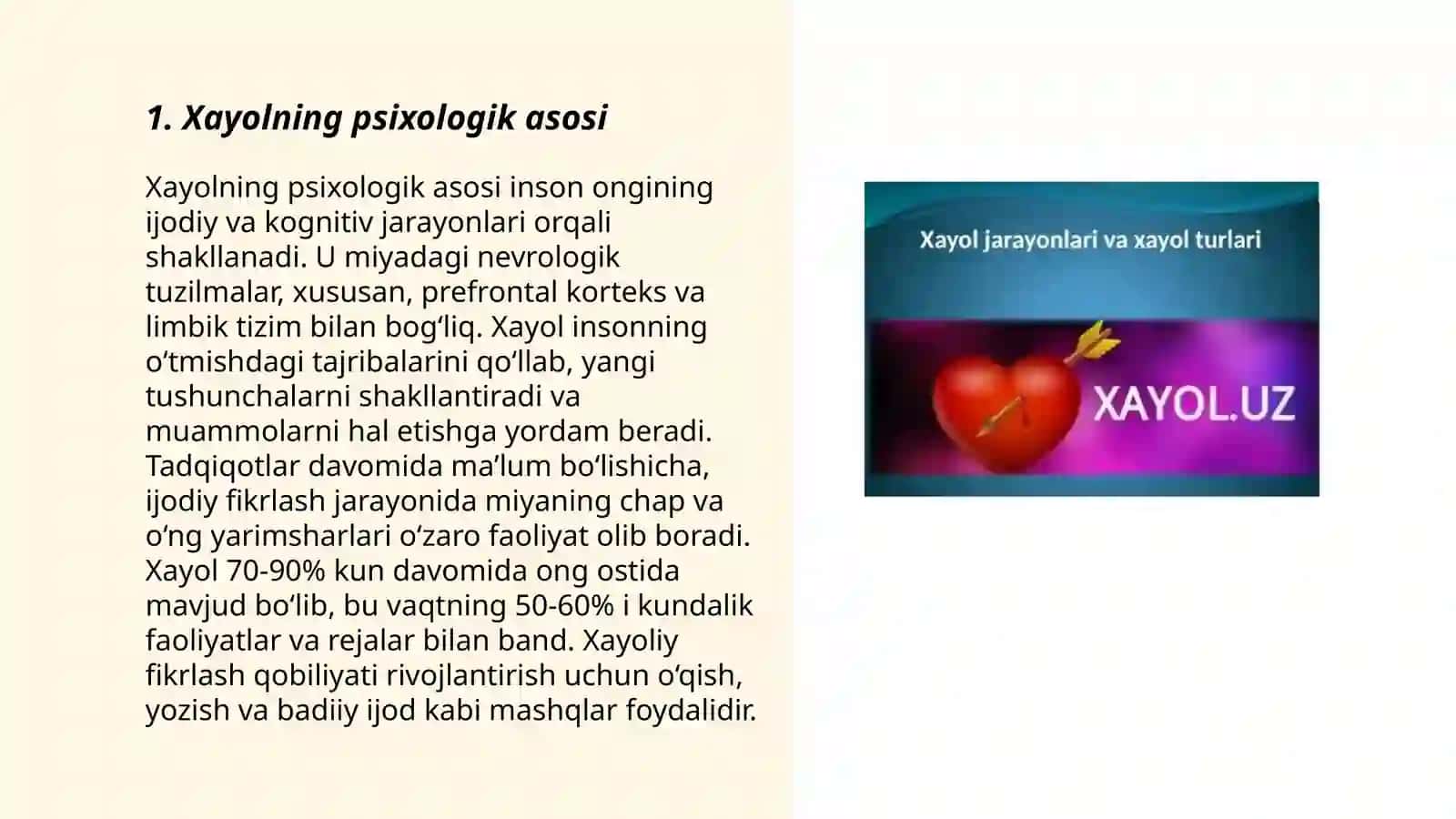Xayolning psixologik asosi 3